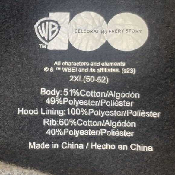 Looney Tunes Batman Hoodie Men Size 2XL 50-52 Graphic Sweatshirt Warner Brothers - Picture 3 of 8